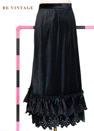 法式雕花疊層黑絨長裙（27)8