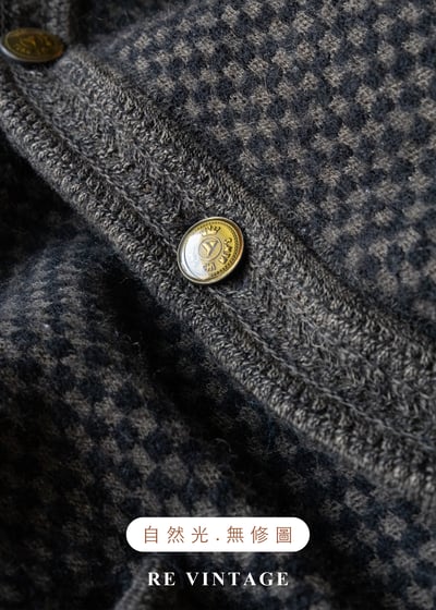 質感單品 - 黑棕色棋盤格毛料針織背心12