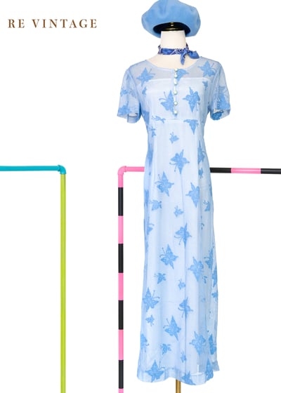 藍蝶信差風裡傳遞浪漫長洋裝1