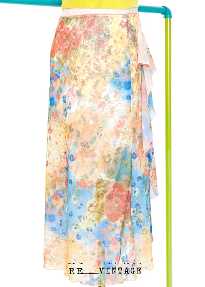 繽紛花花世界彈性中長裙1