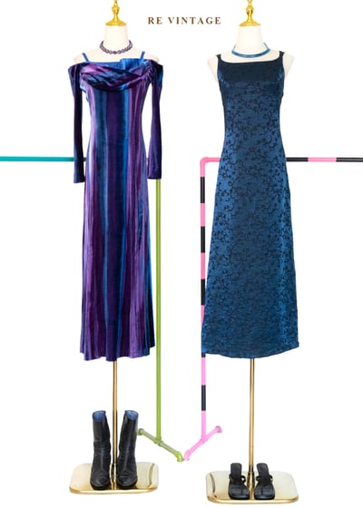 極光極限 - 迷幻漸層線條垂墜領長洋裝2