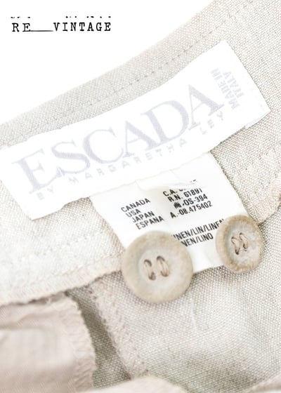 義大利製 - Escada 氣質麻料米白色及膝短褲4