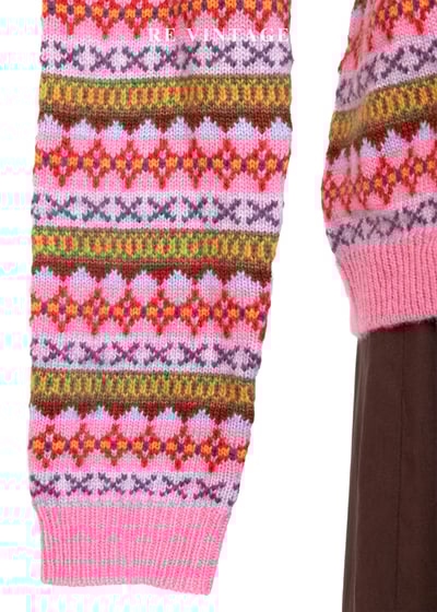 Fair Isle 圖騰霧粉色針織外套6