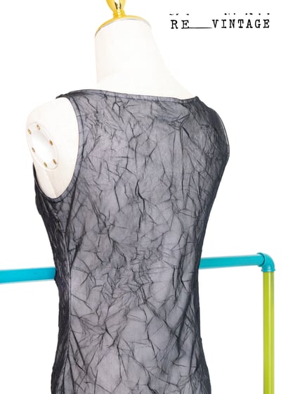 Crinkled 網紗蜘蛛網中長洋裝11