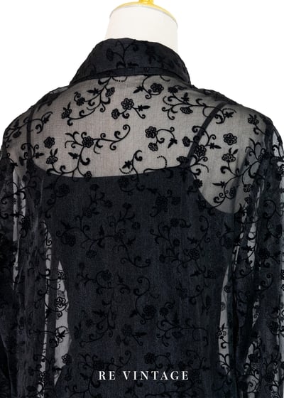 韓國製 - Dark Night 小花魔女長版襯衫罩衫13