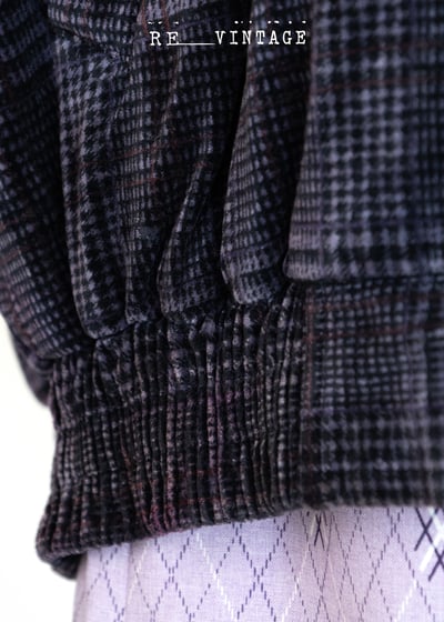 深藍紫色格紋絨布夾克外套16