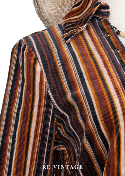 Velvet Roadtrip 燈芯絨暖色線條迷你洋裝5