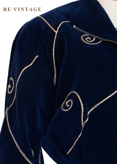 金線旋舞短版絨布外套5