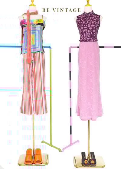 義大利製 - 芭比粉美麗的花紋印花網紗長裙（26"）2