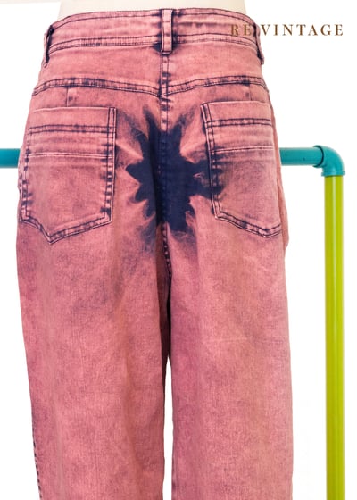星染痕跡之花粉紅牛仔褲10