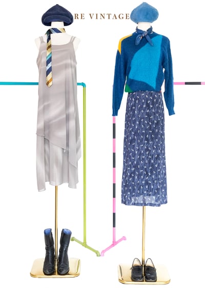 海洋藍藍彩色方塊海馬毛針織毛衣2