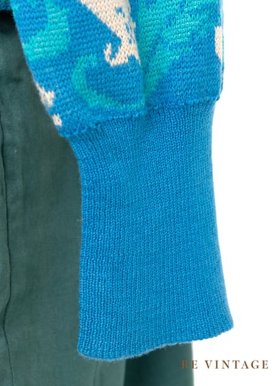 海水浴場藍藍的針織毛線衣外套8