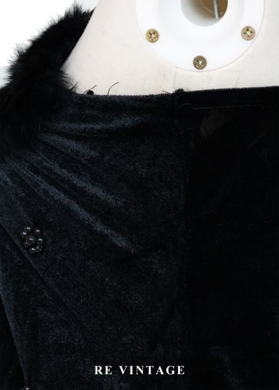 黑絨散落の小花細肩帶背心9