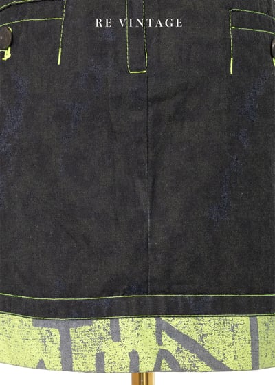 螢光小豹紋單寧小短裙8