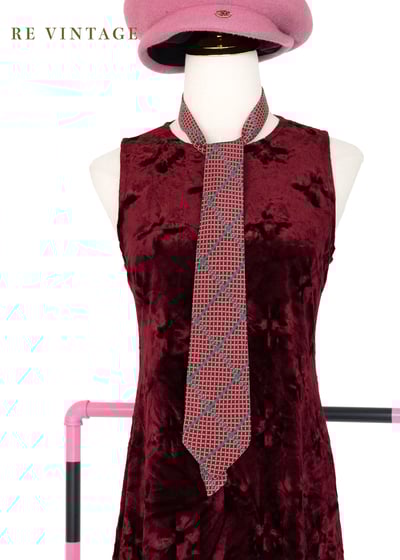 Red Wine 壓印絨布小花迷你洋裝5