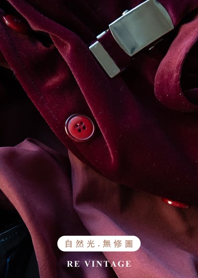 紅酒電影院 - 深紅收腰絨布洋裝15