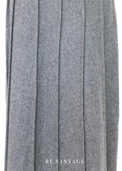 質感單品 -  毛呢壓褶深灰色長裙（~25"）4