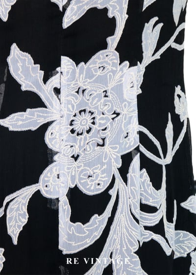 復古大花黑白氣質洋裝16