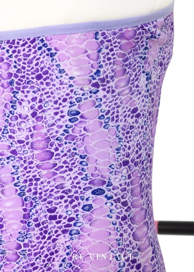 火辣の紫色系蛇皮紋路繞頸長洋裝12