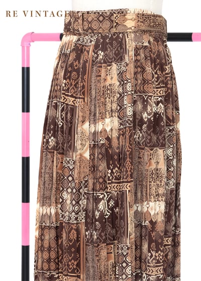 Cacao Nibs 美美復古印花百褶長裙（24"-28"）9