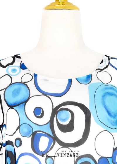 水藍普普圈圈夏日長洋裝3