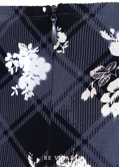 灰藍色菱格小白花長裙（29"）4