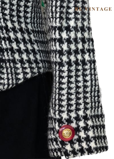 紅釦千鳥格刺繡西裝外套12