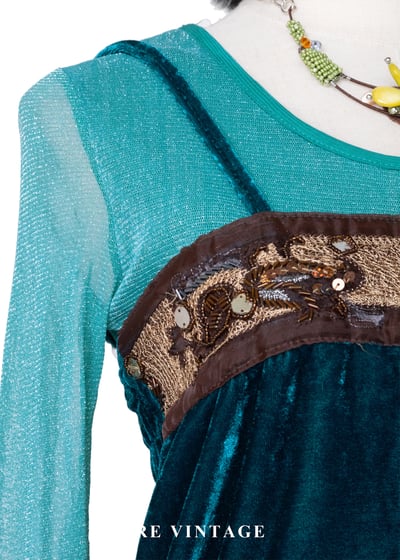 深海巴洛克亮片刺繡絨布細肩帶背心5