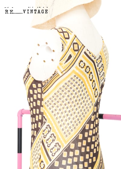 陽光暖黃色波希米雅圖騰長洋裝9