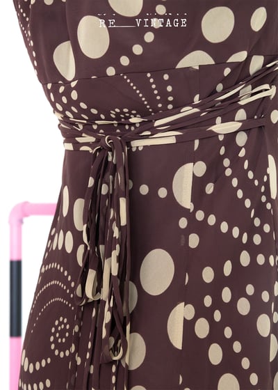 圓點點Party time 巧克力棕雪紡洋裝10