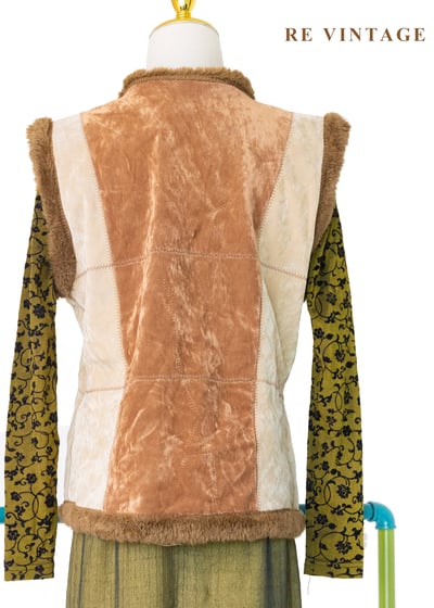 Caramel Field 焦糖色毛絨交錯背心10