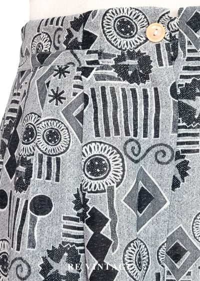 摩登時代爵士圖騰滿版印花高腰寬褲（25"）5