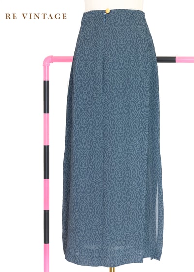 高貴圖騰藍綠色長裙（25"）7