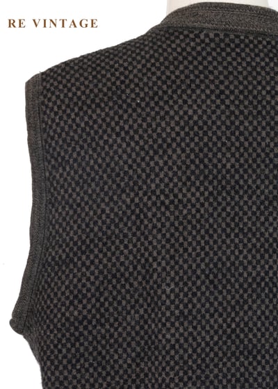 質感單品 - 黑棕色棋盤格毛料針織背心11