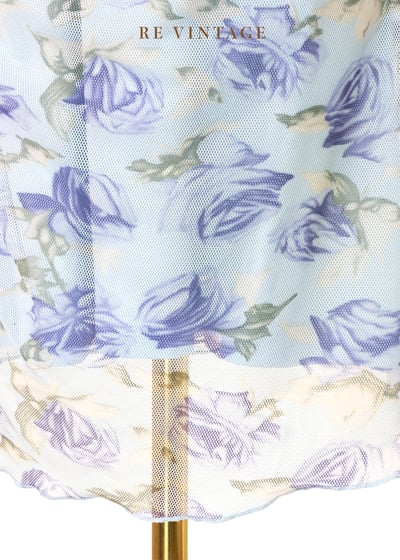 水藍玫瑰網紗細肩帶洋裝12