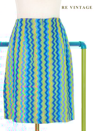 套裝裙子 - 藍調信號像素浪潮短裙（23"）7