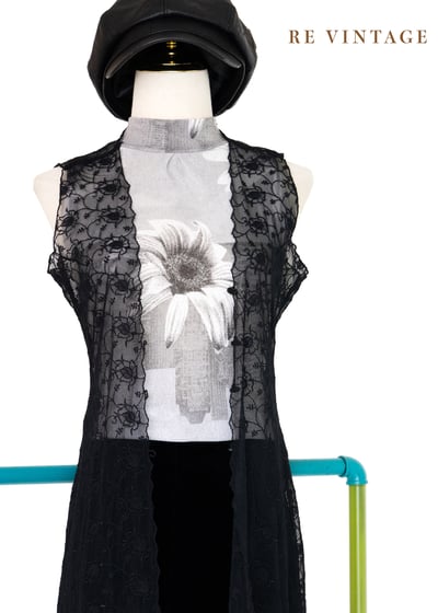 Black Flowers 神秘黑蕾絲長版背心3
