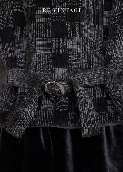 黑灰色格紋燈芯絨背心10