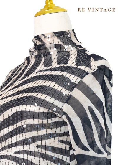 閃亮斑馬網紗上衣9