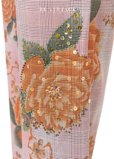 Orange Rose 粉色格紋高腰直筒褲（28"）8