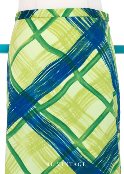 Green Flash 蠟筆菱格紋美裙（~28"）3