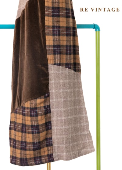 Brown patchwork 毛呢洋裝13
