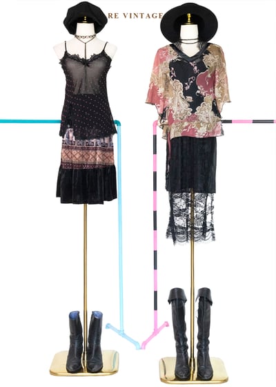 異國粉紅銀幣女王絨布美裙（22-27"）2