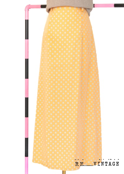 粉橘色點點長裙1