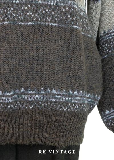 慢生活 - 北國之徑復古幾何緹花針織毛衣8