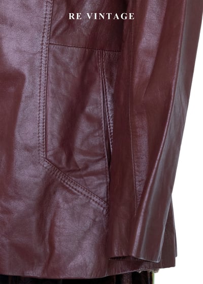 紅酒微醺之夜 - 復古腰身皮革外套13