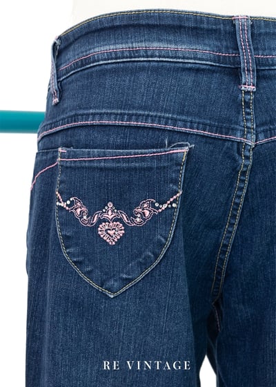 粉紅甜心低腰牛仔喇叭褲8