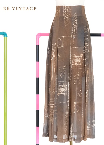 Earth Script 大地手稿雪紡高腰寬褲（28-31"）1