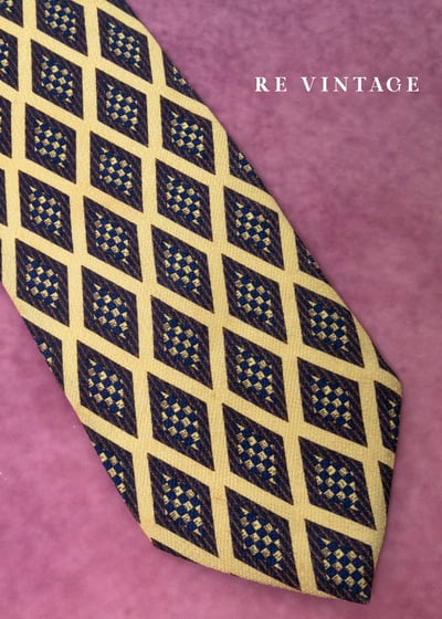 黃黑棋盤密語領帶7