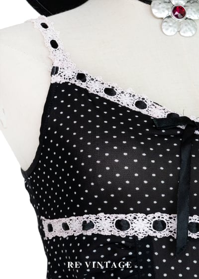 塞納河畔的夏日法式少女波點細肩帶背心5